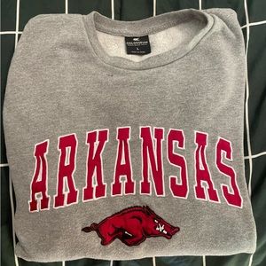 university of arkansas embroidered crewneck
